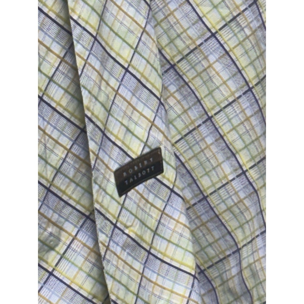Robert Talbott Mens Long Sleeve Button Down Shirt XL Plaid Designed Carmel - Picture 2 of 4